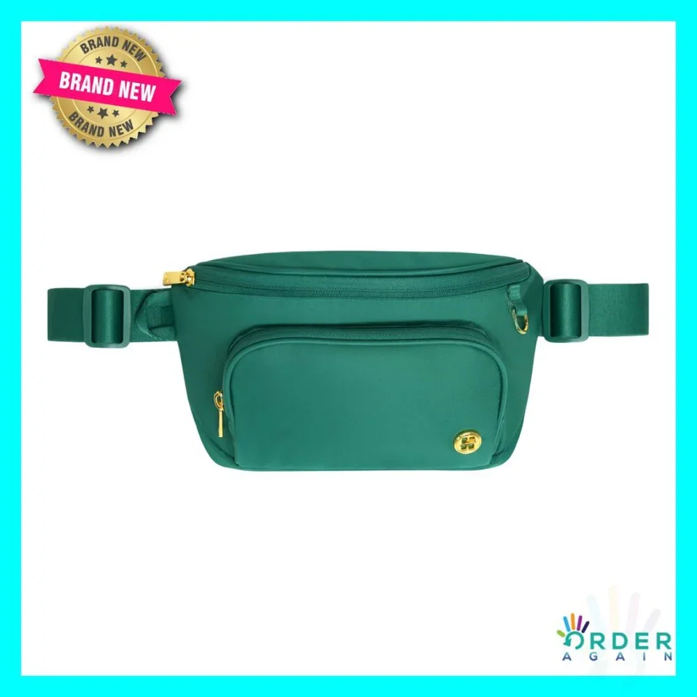 Unisex Diaper Waistpack Crossbody Bag Water-Resistant Nylon Hands-Free
